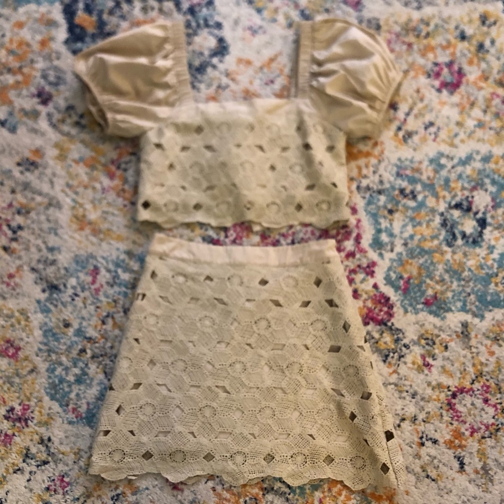 Jacquie the Label Elegant Cream Lace matching set size S NWOTS
